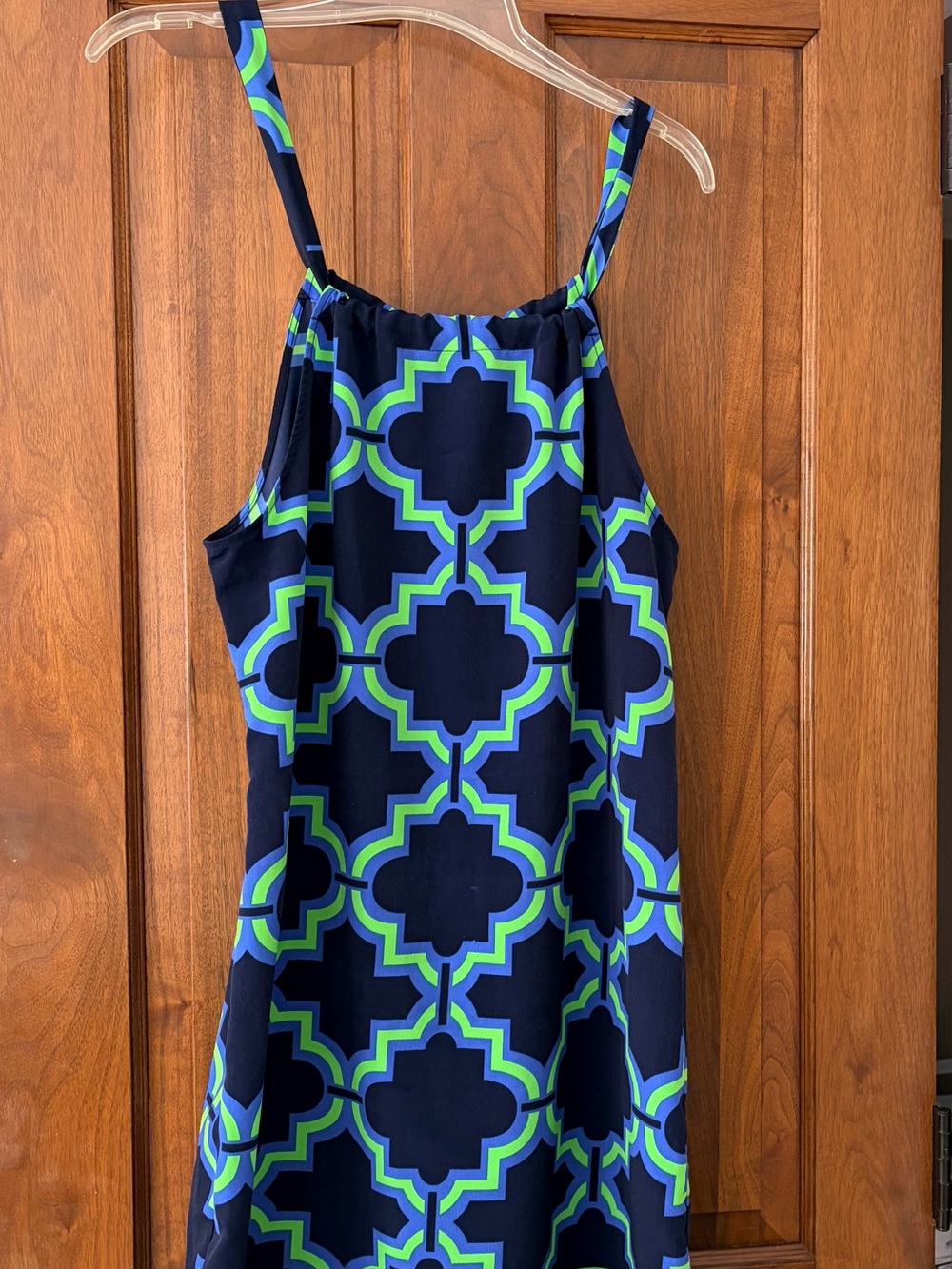 crown & ivy Navy, Lime & Teal Geometric Halter Mini Dress